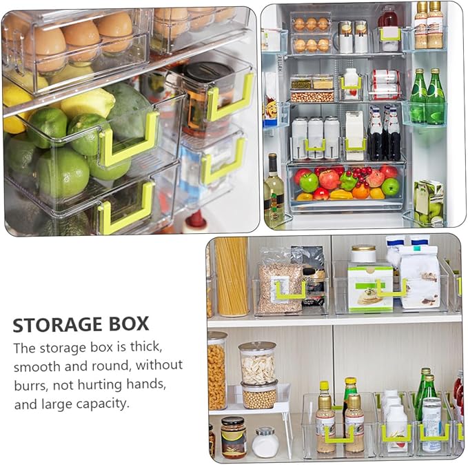 Mikinona 1pc Style Fridge Organizer Bin Refrigerator Storage Box for Food Fruits Vegetables and Beverages Material Healthy and Design