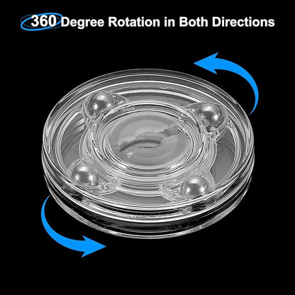 uxcell Acrylic Lazy Susan Turntable, 2 Inch Clear Turntable Organizer Ball Bearing 360 Degree Rotating Tray for Spice Rack Table Cake Kitchen Pantry Decorating Bathrooms
