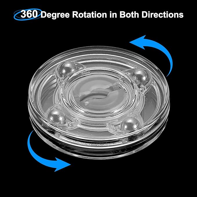 uxcell 2Pcs Acrylic Lazy Susan Turntable, 2 Inch Clear Turntable Organizer Ball Bearing 360 Degree Rotating Tray for Spice Rack Table Cake Kitchen Pantry Decorating Bathrooms