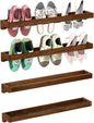 Nisorpa Set of 4 Rustic Burnt Wood Hanging Shoes Racks, 30 Inches Wall Mounted Shoes Storage Organizer Space Saving Footwear Holder for Closet, Mudroom, Entryway Narrow Spaces Shoe Organize
