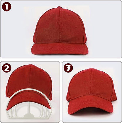 Cap Brim Bender 4PCS Baseball Hat Curving, Hat Shaper for Fitted Hats, Trucker Cap, Flat Brim, Perfect Curve Bender,Accessories for Women and Men (White)