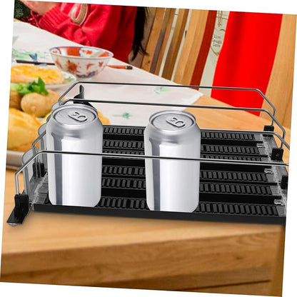 UPKOCH 3pcs Automatic Drink Organizer Pusher for Refrigerator Can Dispenser Holder Easy to Install Arc Design for Canned Beverages for Fridge Storage and Organization