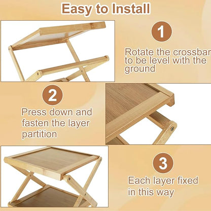 Simcat Shoe Rack for Closet Bamboo Shoe Storage Freestanding Shoe Storage Shelf for Closet, Entryway, Front Door Entrance (5 Layers, Original Color)