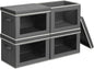 Homsorout Stackable Storage Bins with Lids - Large Storage Box with Lids, Foldable Closet Boxes for Organizing, Wardrobe Clothes Organizer with Window, Cubes Bins for Living Room, 4 Pack, Dark Grey