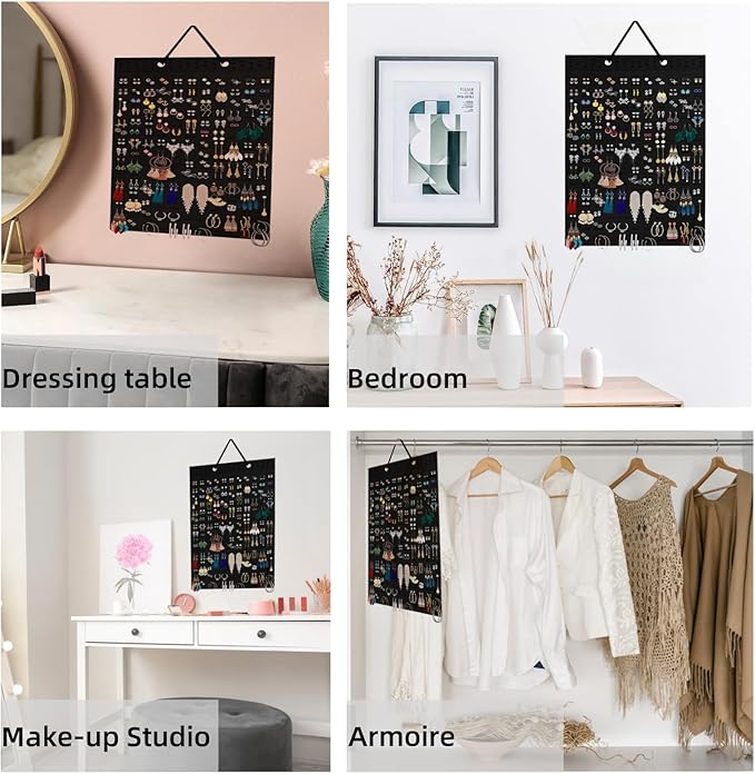 Hanging Earring Holder Organiser, Brooch Pin Display Board with 150 Slots for up to 300 Pairs of Earrings/Pins, Stud Earring Organisers and Storage Earring Holder Organizer Wall