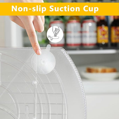 ROWNYEON Lazy Susan Turntable Organizer for Large Refrigerator, 360° Rotate Fridge Organizers and Storage, 16.54 Inches Rectangle Lazy Susan Organizer for Fridge, Cabinet, Pantry,1