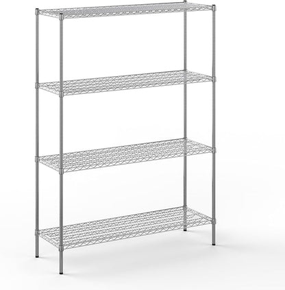 Wire Shelving Kit | NSF Commercial Storage Rack Unit (4-Tier | 74" Height, 18" Deep x 54" Wide)