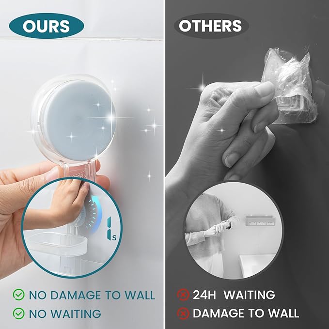 TAILI Soap Holder Soap Dish for Shower, Suction Cup Soap Holder for Shower Wall, Bathroom Accessories, Removable Strong Hold Soap Saver, Drill Free, Clear 2 Layer