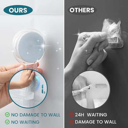 TAILI Soap Holder Soap Dish for Shower, Suction Cup Soap Holder for Shower Wall, Bathroom Accessories, Removable Strong Hold Soap Saver, Drill Free, Clear 2 Layer