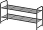 Simple Shoe Rack, 2 Tier Heavy Duty Metal Shoe Shelf 27 Inch Wide, Black