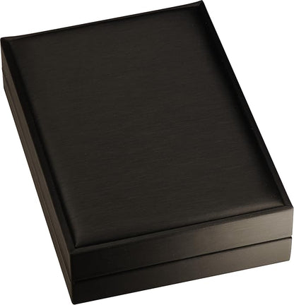 Necklace Pendant Earring and Ring Sets Gift Box for Engagement, Wedding... Luxury Soft Touch PU Leather Material Necklace Earring Jewelry Set Box Size 4.5"(W)*6.3(D)*1.57〞(H) (Black)