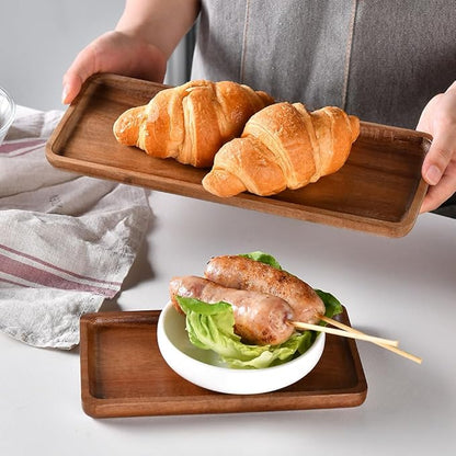 Bathroom Vanity Tray, Bathroom Tray for Counter, Toilet Tank Tray, Wood Bathroom Tray for Organizing and Home Decor (7.9 x 5.1 x 0.8 inch)