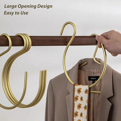 4Pcs Gold Hat Hanger,Scarf Ring Hangers,Multi-Purpose Circle Storage Hook,for Baseball Caps,Belt,Ties,Belts,Scarves,Shawls