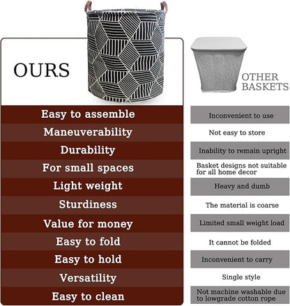 Waterproof Laundry Hamper Collapsible Laundry Basket Leather Handle Laundry Bag Large Clothes Storage Toy Organization for Bathroom Bedroom Laundryroom College Dorms (92-Satisfied laundry hampers)