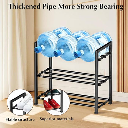 hotqueen 3-Tier Expandable Shoe Rack, 17"-41" Adjustable Shoe Shelf Storage Organizer, Heavy Duty Metal Free Standing Shoe Rack for Entryway Closet Doorway, Suitable for Families & Renters