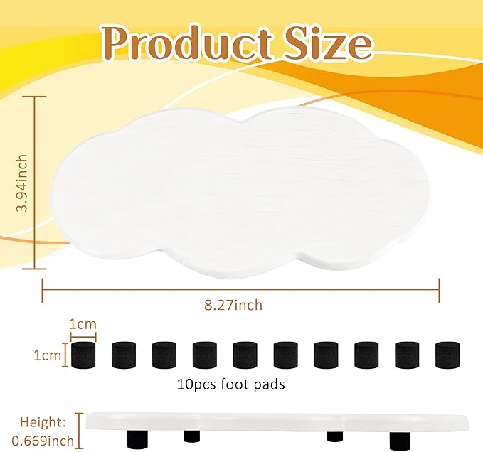 Water Absorbing Stone Tray Cute Cloud Shape, Instant Drying Sink Diatomite Coasters for Bathroom & Kitchen Counter Organizers, Dish Soap Dispenser Sponge Holder, 8 * 4inch, 2 Pcs (White)