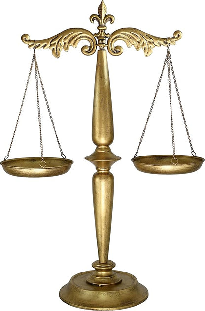 Owlgift Large Metal Jewelry Tower Organizer Stand, Necklaces Bracelets Earrings Holder Storage, Aesthetic Room Décor, Cosmetic Centerpiece Display, Lawyer Scale of Justice