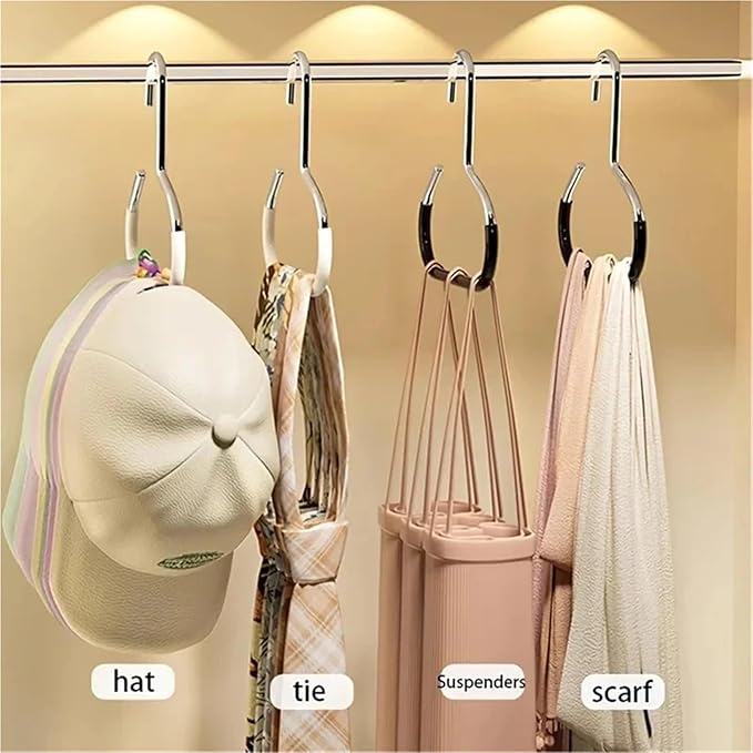 Hat Hanger 20Pcs Versatile Manganese Steel Round Hook Hat Hanger Storage Hook Scarf Towel Hanging Rack for Closet Door Wall(Black White)