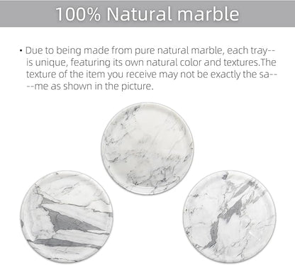 Marmor Marble Perfume Tray Bathroom Tray for Decorative,Candles,Jewelry Stone Vanity Tray,Kitchen Counter Decor and Home Decorative Tray(Calacatta Marble White) Jewelry Tray Unique Festival Gifts