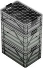 SIDIO CRATE Starter Pack - Two Full Size and One Half Size Heavy Duty Stackable Storage Bins with Lids & Dividers - Durable Organizer for Home, Office, Garage, and Outdoor Use - Stealth Variety Pack