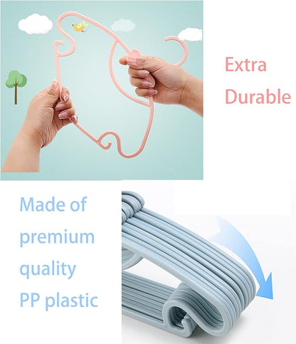 YYaaloa 60pcs Kids Clothes Hangers - Baby and Children's Plastic Infant Hangers - Very Durable for Toddlers (Style2 6 Colors)