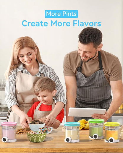 Creami Swirl Pints and Lids NC701 NC701C Compatible with Ninja Swirl CREAMi Ice Cream and Soft Serve Maker (NC700 Series), Food-grade & Dishwasher Safe, Creami Swirl Containers NC701, 4 Pack