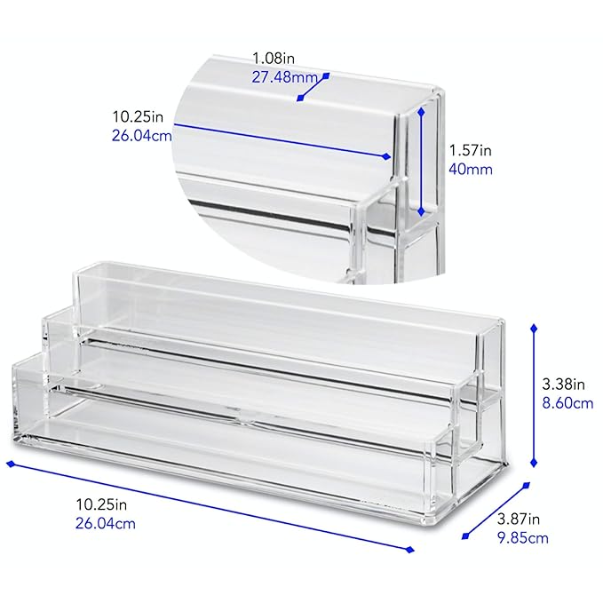 byAlegory Tiered Acrylic Eyelash Makeup Organizer | 3 Tiers (CLEAR)