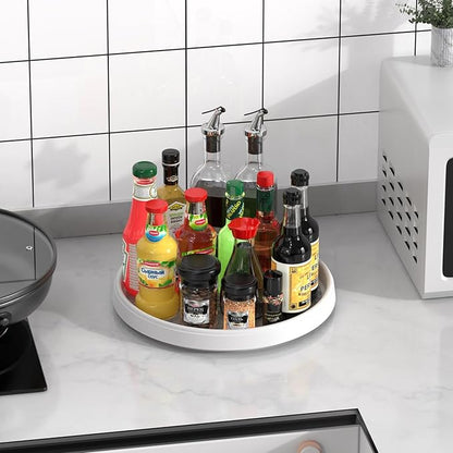 Lazy Susan Turntable Organizer 4 Pack - 10 Inch 360° Rotating Trays for Kitchen Cabinet, Pantry, Countertop, Fridge - Non-Skid Spice Rack Storage for Bathroom, Vanity, Makeup