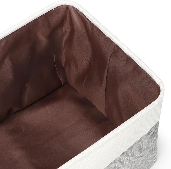 Foldable Storage Bin Collapsible Fabric Storage Basket Cube with Durable Handles Closet Organizer Bins for Organizing Shelves Drawers, Set of 3, 17" x 11.8" x 9.8", Grey