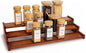 Spice Rack Kitchen Cabinet Organizer-18-Inch Bamboo Spice Organizer for Kitchen Countertop, Cabinet, and Pantry Storage (Walnut, L)