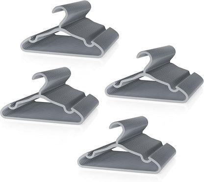 VILICK Plastic Kids Hangers - 100 Pack Non-Slip Baby Clothes Hangers for Closet, Toddler & Newborn Clothing Pants, Skirts, Coats (Grey)
