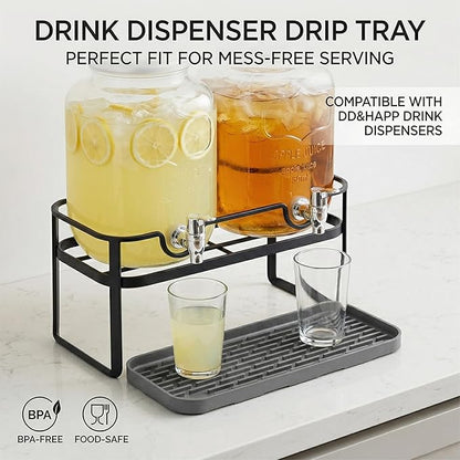 Silicone Organizer Tray, Soap and Sponge Holder for Kitchen Sink, Bathroom - Storage Tray for Dish Brush, Soap Dispenser, Dishwashing Accessories-(Gray 1 Pack, 12"x4.7")
