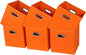 Black Fabric Cubby Storage Bins,13x13x13 Inches ,Cube Organizer Bin Foldable Storage Boxes with Dual Handles Fabric Organizer Box and collapsible Storage basket,Set of 6,Orange