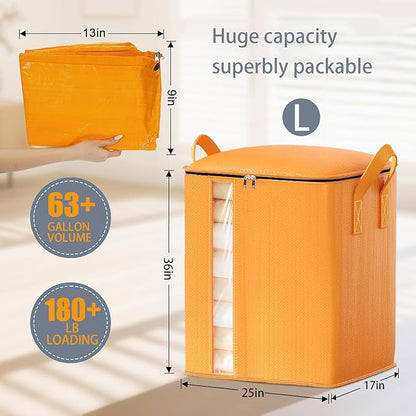 Heavy Duty Moving Bags, Large Reusable Moving Totes with Strong Handles, Waterproof Packing Bags for Moving & Storage, Space Saving Moving Bags for Clothes, Bedding, Toys.(4pcs Large)