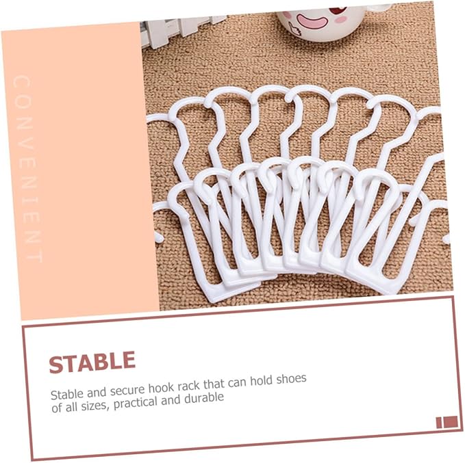 VOSAREA 20Pcs Plastic Shoe Hanging Hooks Shoe Display and Drying Racks Adjustable Storage Organizers for Closet and Door for Home and Travel