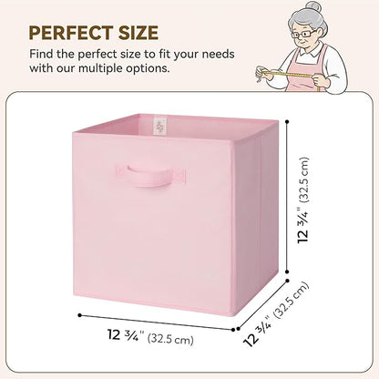 GRANNY SAYS Cube Storage Bins, 13x13 Cube Storage Organizer, Fabric Collapsible Storage Bins with Handle, Storage Cubes for Shelves, Closet, Pink Gradient, 6-Pack