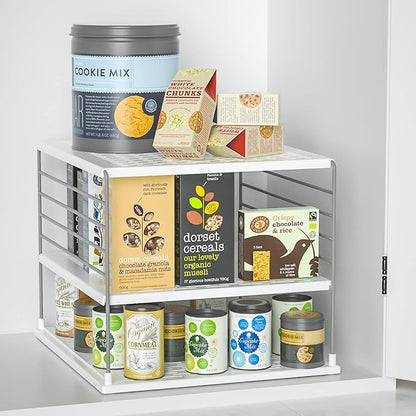 Upgraded Cabinet Organizers - Divided Compartment Holder for Plastic Bag, Wrap, Foil, Snack and Box - Kitchen Organization Under Sink Storage Suitable