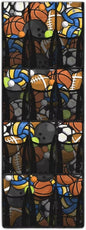 Ball Shoe Organizer Door Hanger Heavy Duty Oxford Over the Door Organizer with 12 Large Mesh Pockets Behind the Door Rack for Toys Snacks Shoes Hats Space Saving