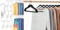 HOUSE DAY Black Velvet Hangers 60P & 20P Leggings Organizers Hangers Clips