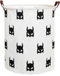 Large Sized Storage Baskets with Handle,Collapsible & Convenient Home Organizer Containers for Kids Toys,Baby Clothing (Black Bats)