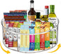 Clear Acrylic Drink Packet Organizer 11.7" x 11.7" x 4.5", 360° Rotating Carousel Lazy Susan Storage Bins Turntable 5-Compartment Dividers for Kitchen Fridge Pantry Powdered Drinks Water Snacks