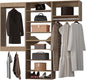 Modular Closet System, 78" Wide Organizer With Towers and Hanging, Wood Tower Storage for Walk In Closets, Wall Mounted Wardrobe Kit, Bedroom