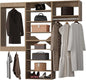 Modular Closet System, 60" Wide Closet Organizer System with Towers and Hanging, Wood Closet Tower Storage for Walk In Closets, Wall Mounted Wardrobe Organizer Kit System, Bedroom, Wood