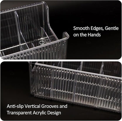Clear Belt Organizer, Extendable Acrylic Belt Storage Holder with Adjustable Dividers, Belts Storage Container for Drawer and Closet Organization