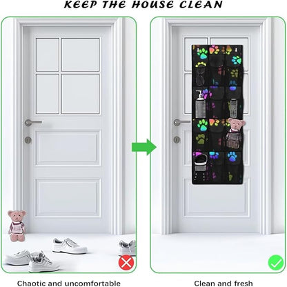 Generic Black Dog Claw Over The Door Shoe Organizer Hook Design Shoes Rack Storage Organizer Over The Door Can Be Easily Folded Into A Flat Shape for Easy Storage and Carrying