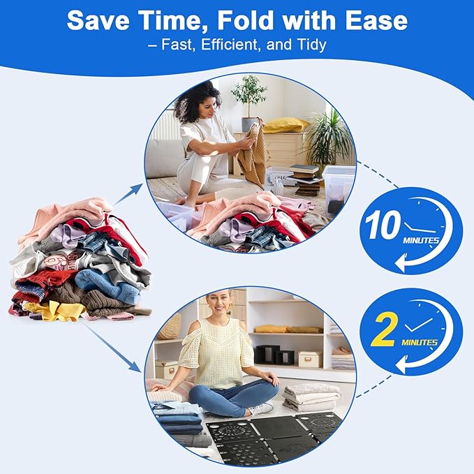 BoxLegend V3 Shirt Folder Board Tshirt Clothes Folder Folding Board Durable Laundry Sorter Helper Liner, Black