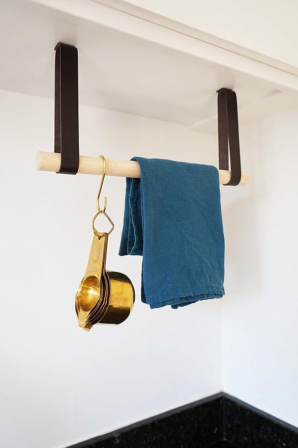 Hanging Under-Cabinet Multipurpose Rack Storage Rail, Under-shelf Storage, utensil, pot & pan suspended leather storage Hanger cup hook