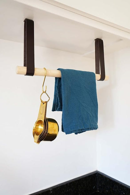 Hanging Under-Cabinet Multipurpose Rack Storage Rail, Under-shelf Storage, utensil, pot & pan suspended leather storage Hanger cup hook