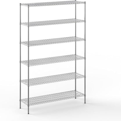 18" Deep x 60" Wide x 96" Height Wire Shelving Kit | 6-Tier | NSF Commercial Storage Rack Unit