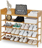 Bamboo Shoe Rack Organizer, 5 Tier Shoe shelf Storage Organizer, For Entryway, Hallway, and Closet (Nature-39.4")